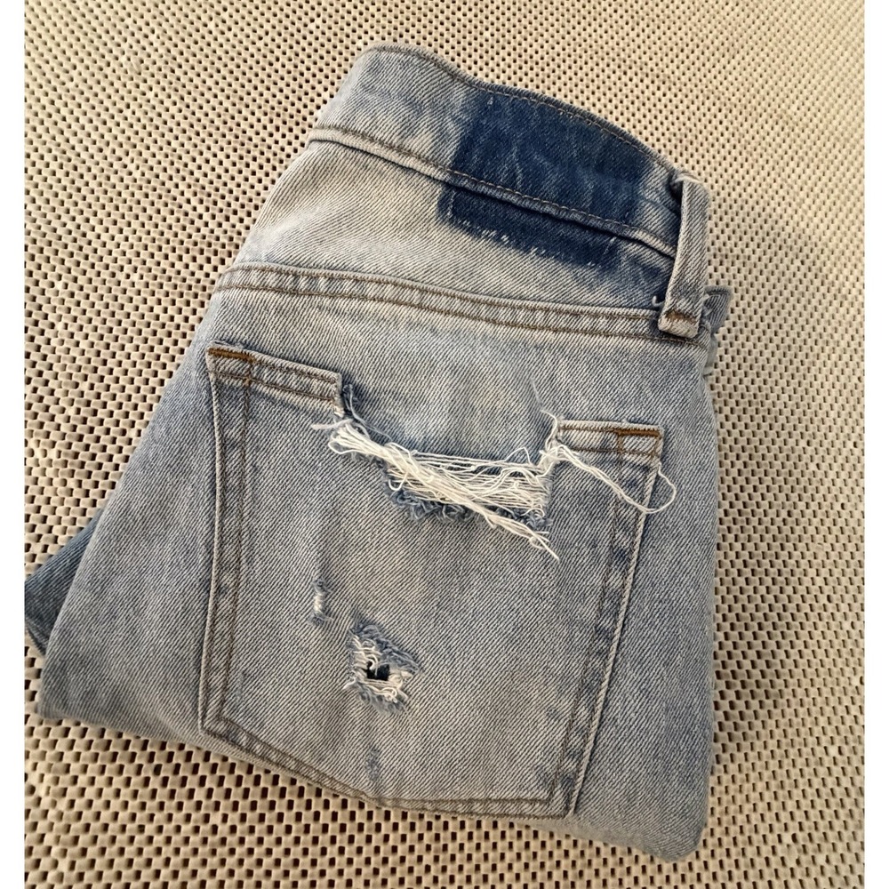 Abercrombie & Fitch Jeans Women Sz 26 2 Light Wash Distressed Mid Rise Boyfriend
